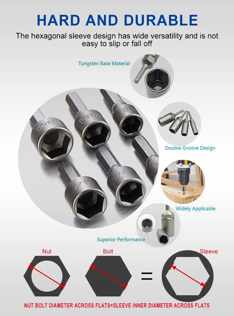 Powerful Hex Wrench Socket Extension Rod Set