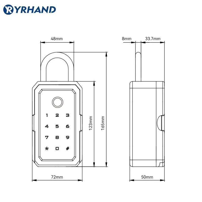 YRHAND TTlock Wifi Security Lock Box Fingerprint Smart