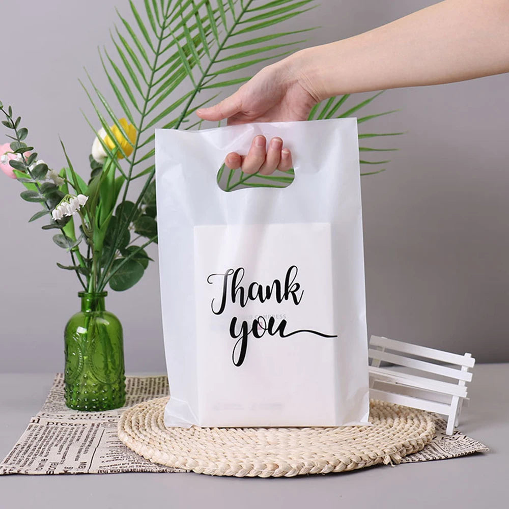 10/50/100Pcs Thank You Gift Bags Plastic Party Treat