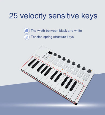 M-VAVE SMK-25 II MIDI Controller 25 Keys RGB Pads