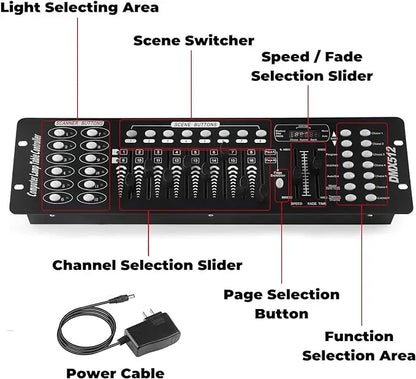 U`King 192-Channel DMX Stage Light Controller