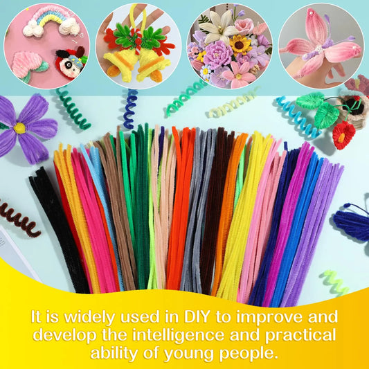 100PCS Pipe Cleaners Chenille STEM Craft Decorations