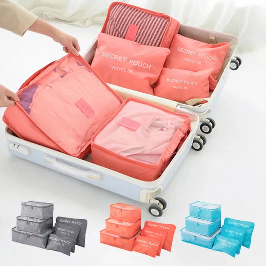 6 Pcs Travel Luggage Storage Bags Dustproof Packing Cubes