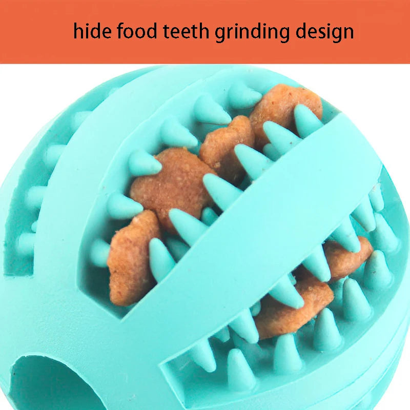 Rubber Dog Chew Treat Ball Tough Teeth Cleaning Toy