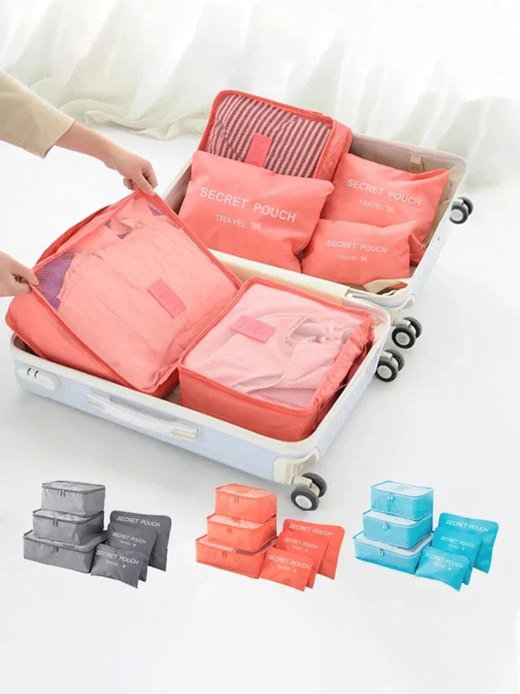 6 Pcs Travel Luggage Storage Bags Dustproof Packing Cubes