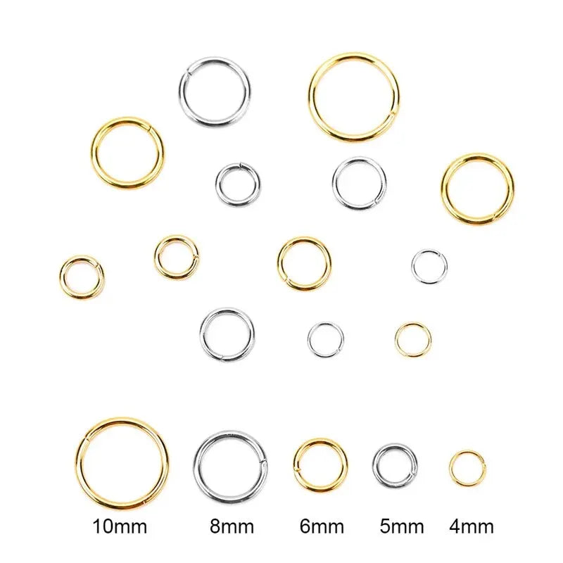 100pcs PVD Stainless Steel Open Jump Rings Necklace Bracelet