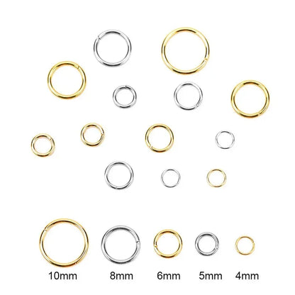 100pcs PVD Stainless Steel Open Jump Rings Necklace Bracelet