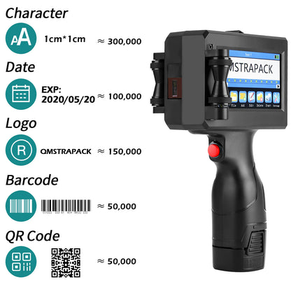 Handheld Inkjet Printer Gun Fast-Drying QR Code Date