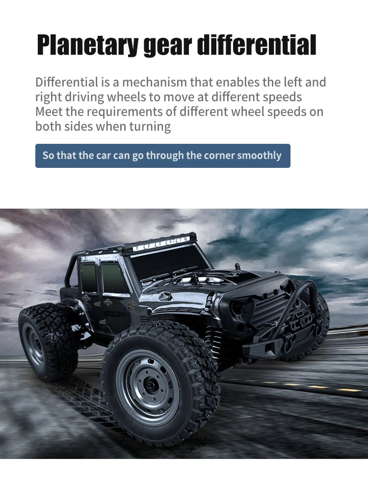 1:16 70KM/H 4WD RC Car LED Remote Control High Speed Monster Truck