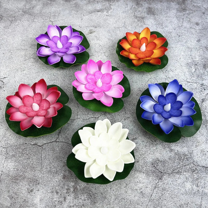 LED Lotus Floating Night Lamp Garden Decor Party Accessory