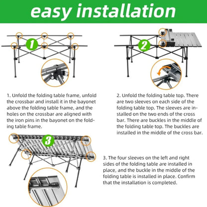 Outdoor Folding Long Table Storage Net Stable Picnic Desk