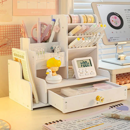 Multi-Functional Cute Pen Holder 10-Slot Desk Organizer