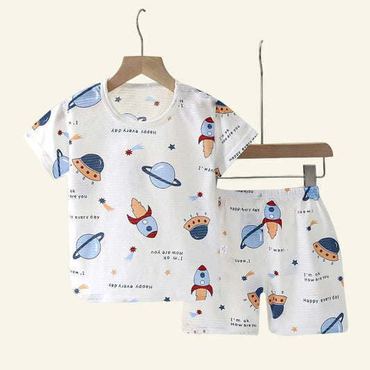 Boys Girls Summer Cotton Soft T-shirt Shorts Toddler Clothing Set