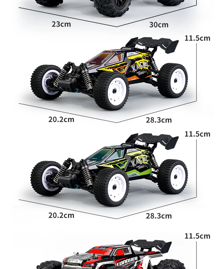 1:16 70KM/H 4WD RC Car LED Remote Control High Speed Monster Truck