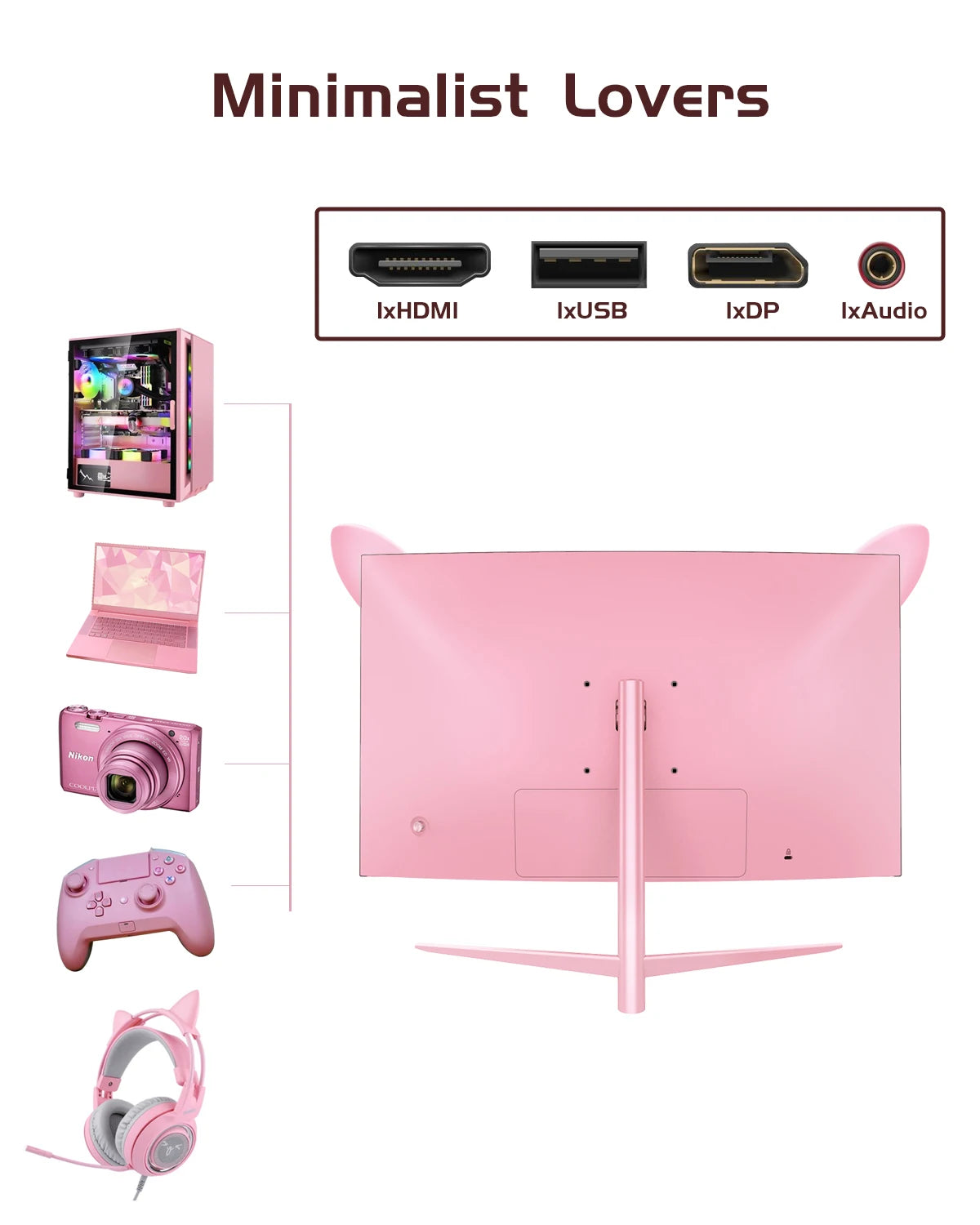 27-Inch Curved Pink QHD Gaming Monitor