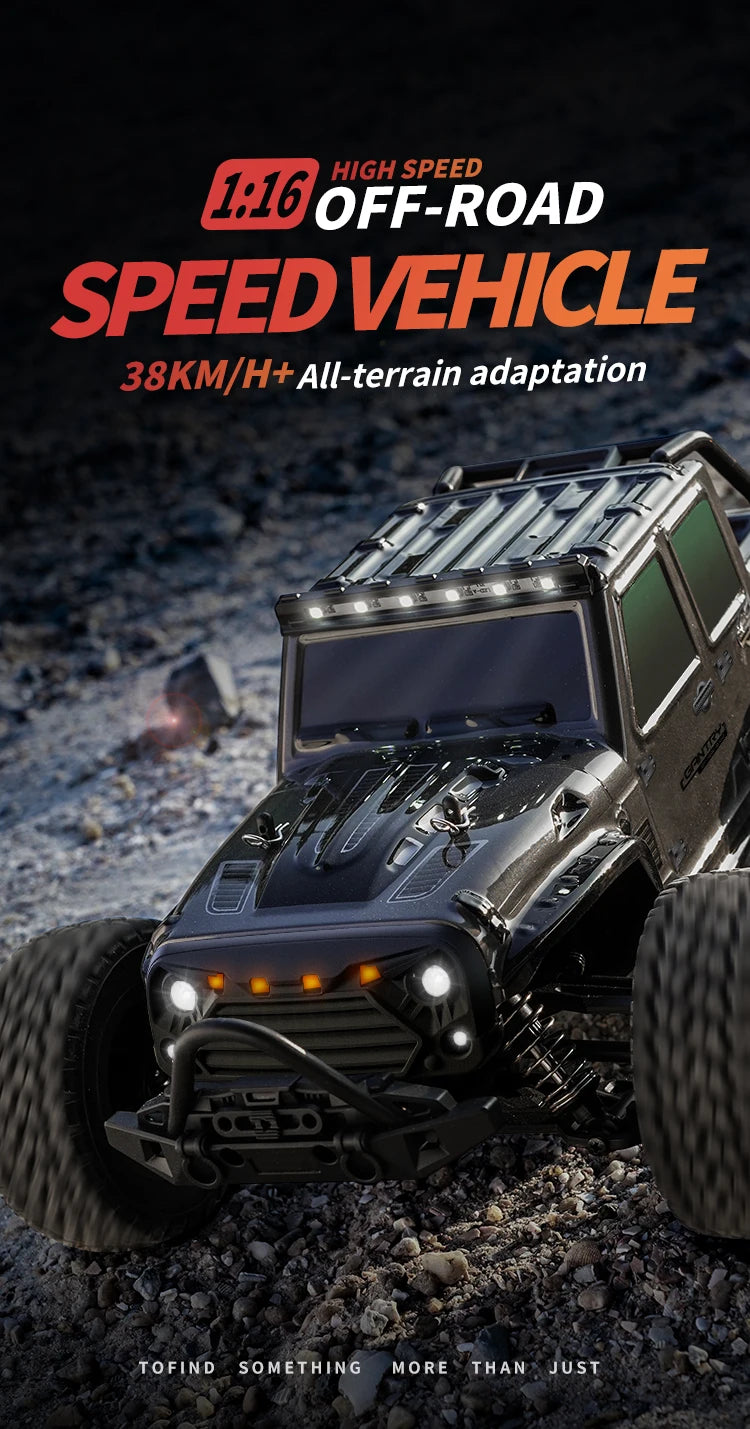 1:16 70KM/H 4WD RC Car LED Remote Control High Speed Monster Truck