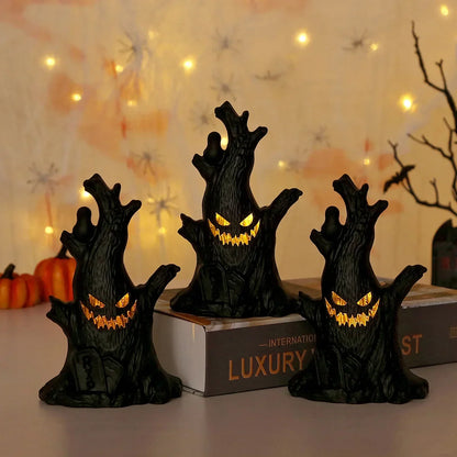 Halloween Ghost Tree Glow Lights Spooky Atmosphere Decor