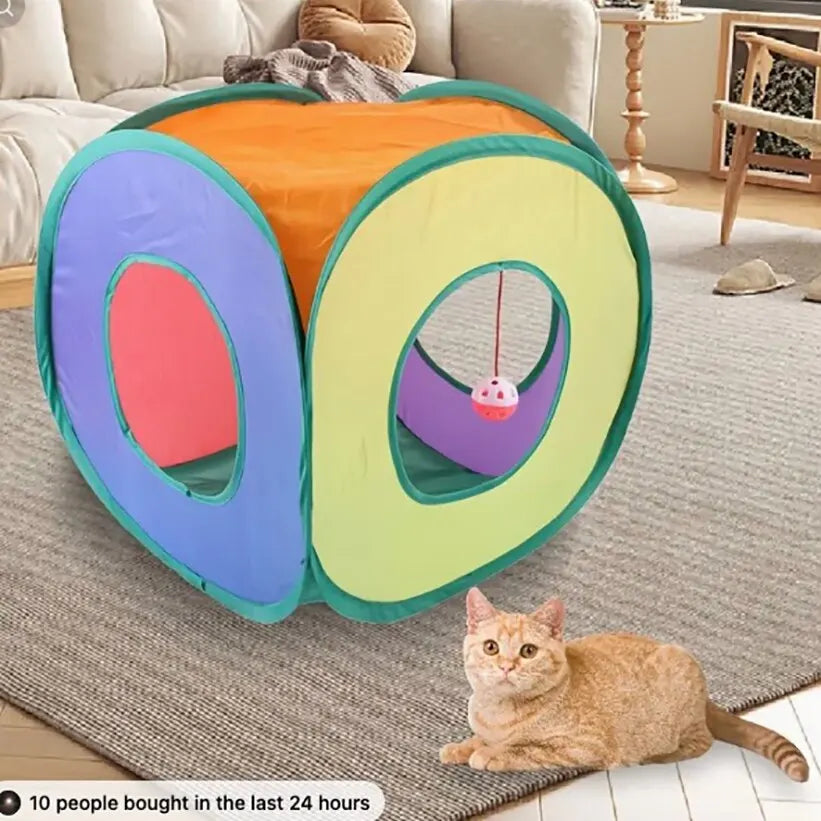 Foldable Cat Tunnel Tent Interactive Indoor Pet Toy