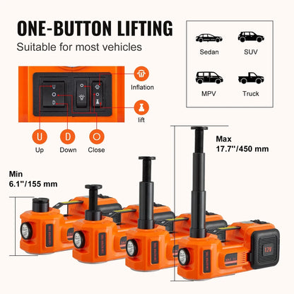 VEVOR 3/5 Ton Electric Car Jack 12V Impact Wrench