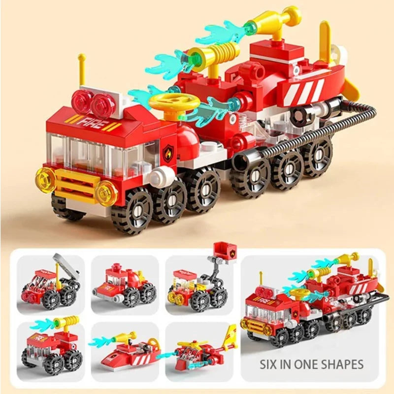 Children’s Assembly Blocks Fire Truck Police Car Ambulance Plane Tank