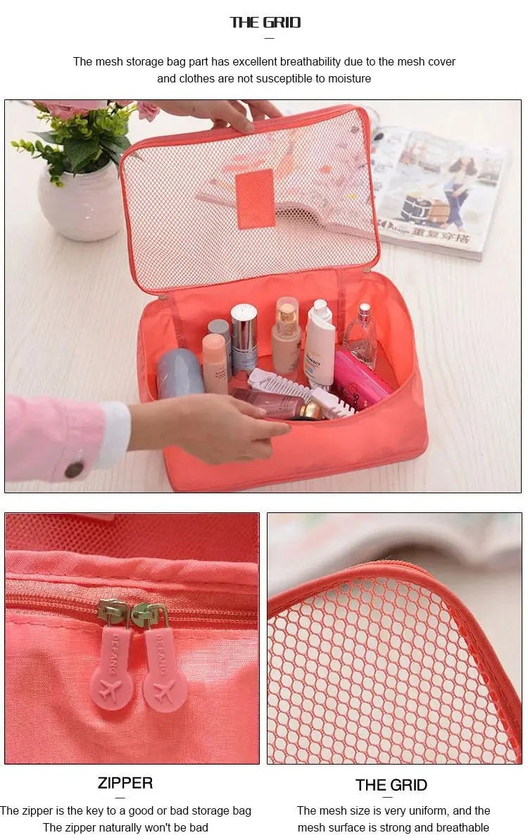 6 Pcs Travel Luggage Storage Bags Dustproof Packing Cubes