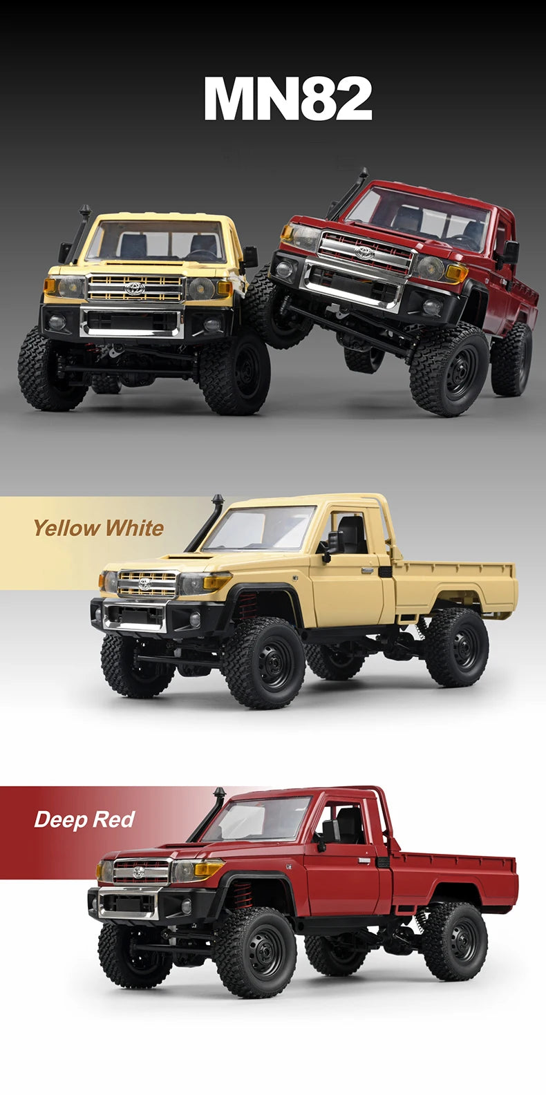 ZWN MN82 1:12 Retro RC Truck 4WD LED Pickup Model