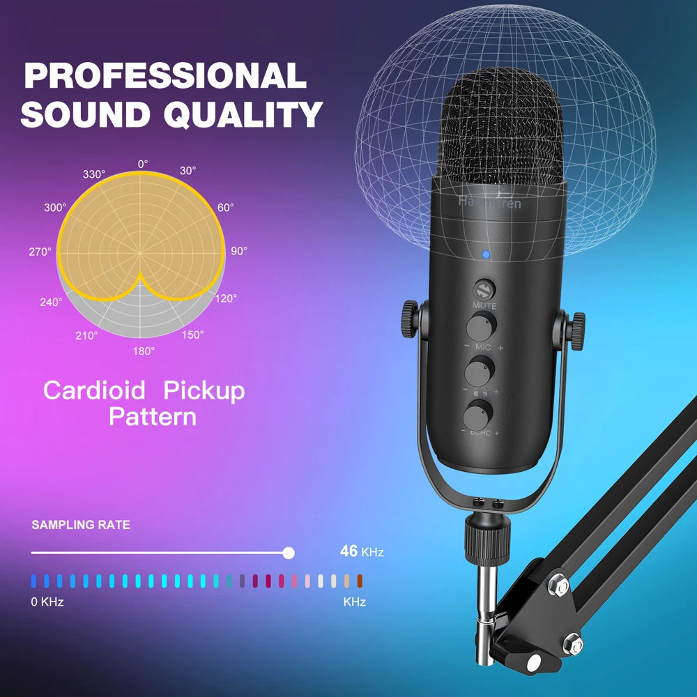 Pro USB Cardioid Condenser Mic Kit Recording