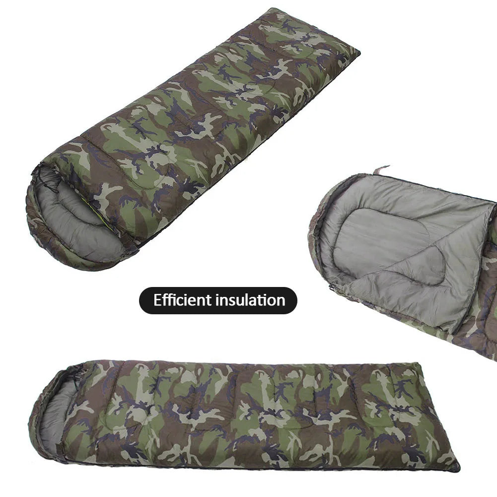 Camping Camouflage Sleeping Bag Waterproof Hooded