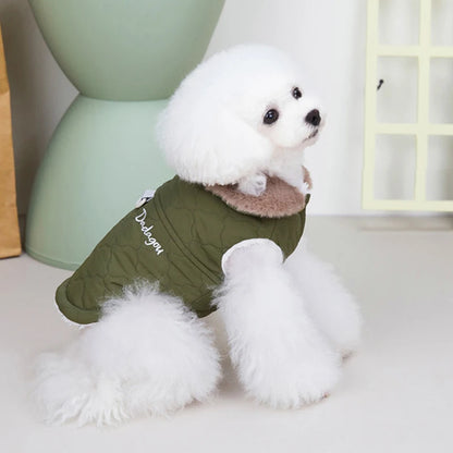 CDDMPET Waterproof Fur Collar Winter Dog Jacket Warm