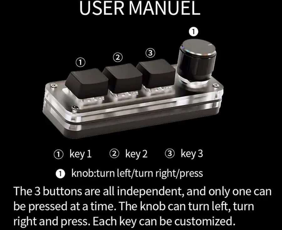 Macro RGB Mini Mechanical Keyboard Custom Knob Keypad