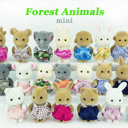 1:12 Forest Animal Family Dollhouse Figures Collectible