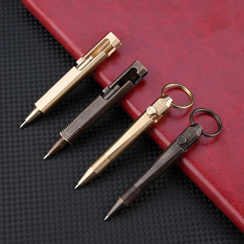 MINI Brass Pen Keychain EDC Portable Signature Ballpoint