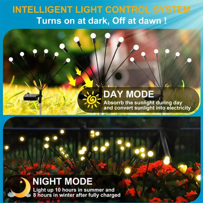 6/8/10 LED Solar Firefly Garden Lights Outdoor Waterproof