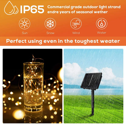 Solar LED String Lights for Christmas and Garden Parties