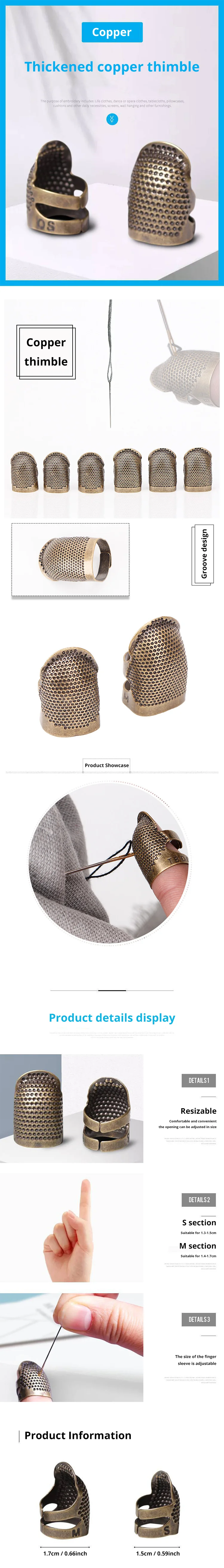 Copper Thimble Retro Finger Protector Sewing Tool