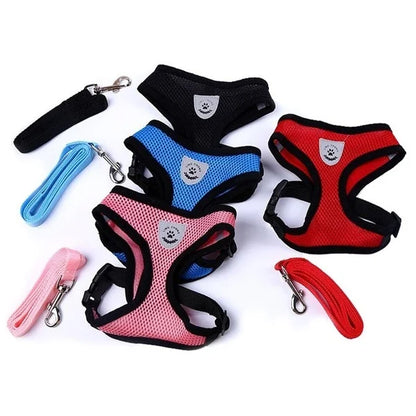 Adjustable Mesh Pet Harness & Leash Reflective Breathable