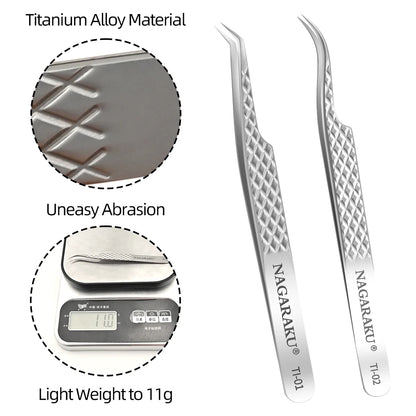 NAGARAKU Eyelash Extension Tweezers Stainless Steel