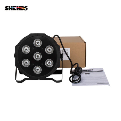 SHEHDS LED Flat Par 7x18W RGBWA+UV Stage Party Light