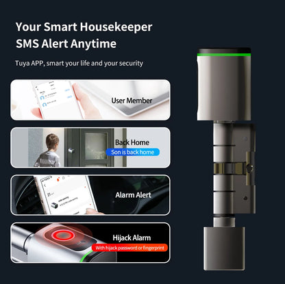 Smart Cylinder Lock Tuya Bluetooth Fingerprint IC Card