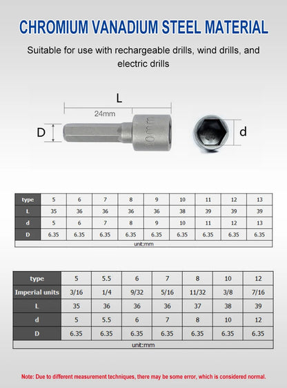 Powerful Hex Wrench Socket Extension Rod Set