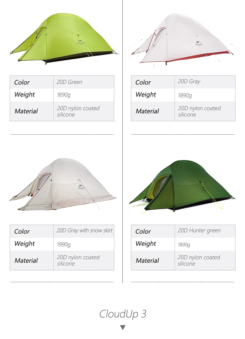 Naturehike Cloud Up Series Ultralight Camping Tent