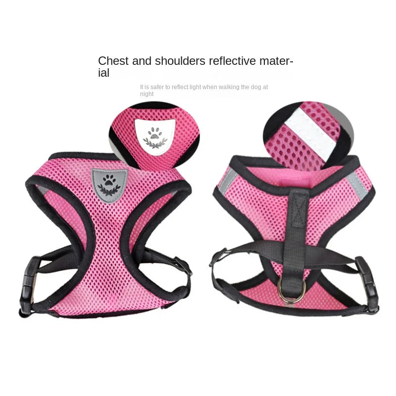 Adjustable Mesh Pet Harness & Leash Reflective Breathable