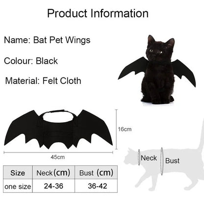 Halloween Bat Wings Pet Costume Dog Cat Harness Dress