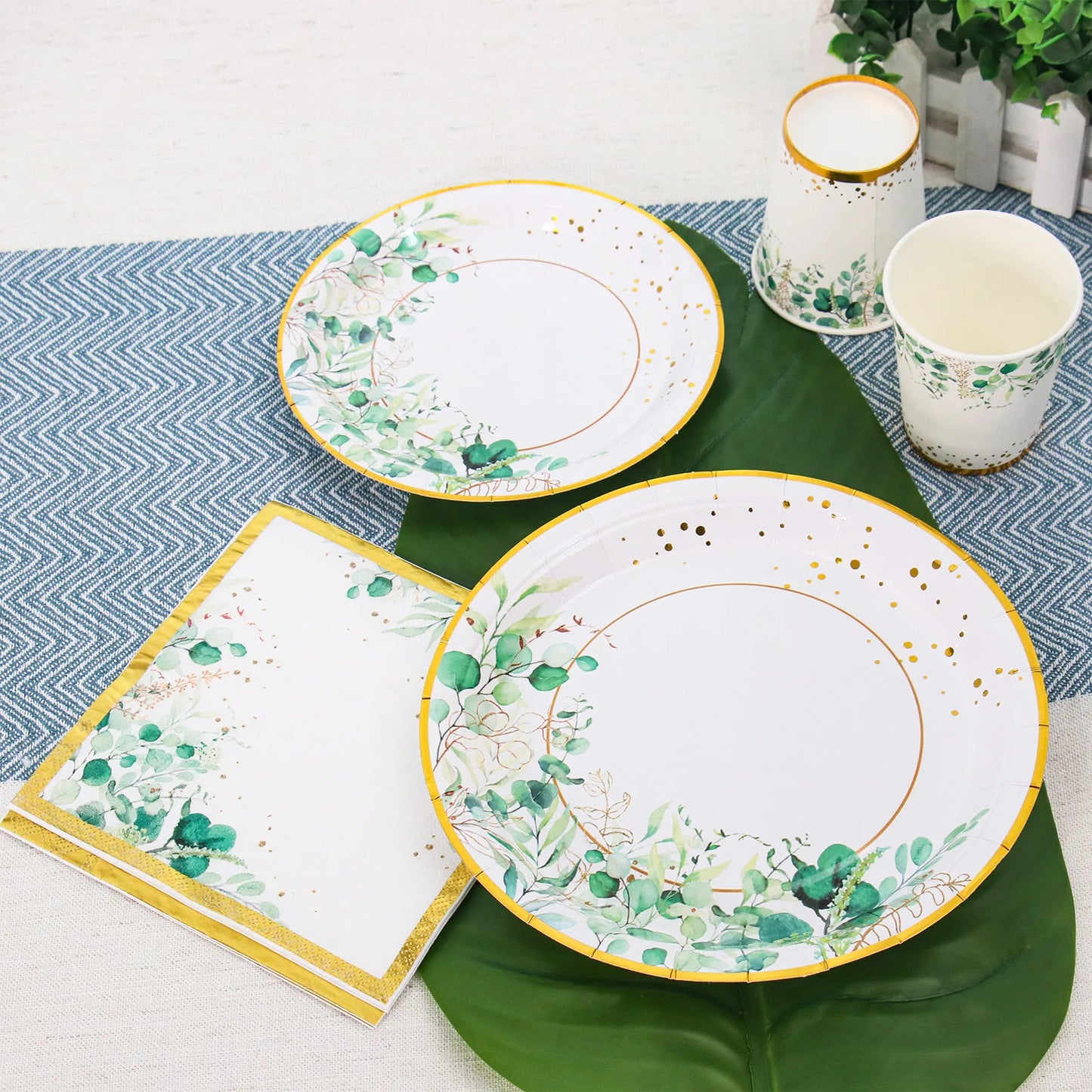 Sage Green Disposable Tableware Set