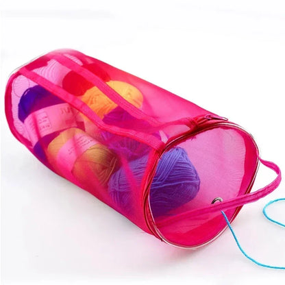 Portable Yarn Storage Bag Hollow Mesh Crochet Organizer