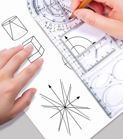 Professional Geometric Ruler Set Math Drawing Template