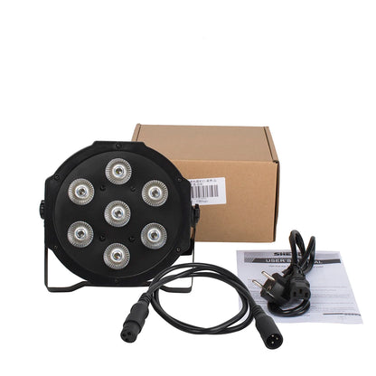 SHEHDS LED Flat Par 7x18W RGBWA+UV Stage Party Light