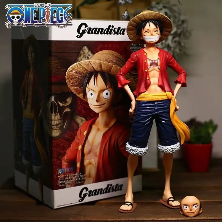 28cm One Piece Smiley Luffy Face Changing Figure Toy