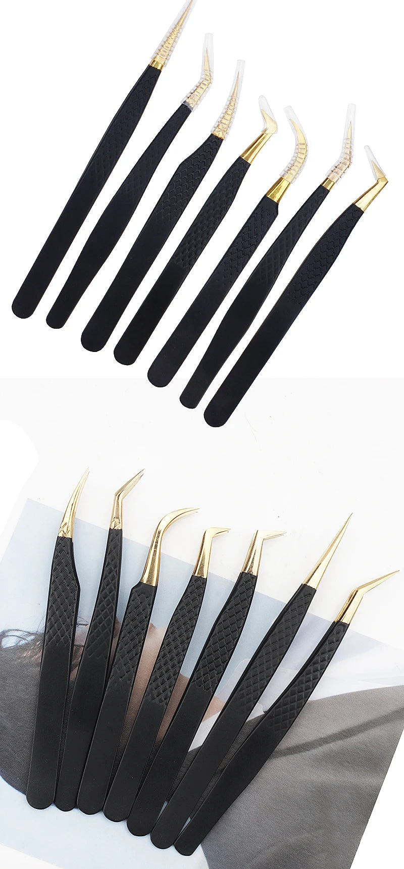 Anti-static Stainless Steel Eyelash Tweezers Precision