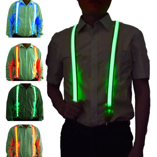 LED Suspenders w/ Bow Tie Glow Party Accessories